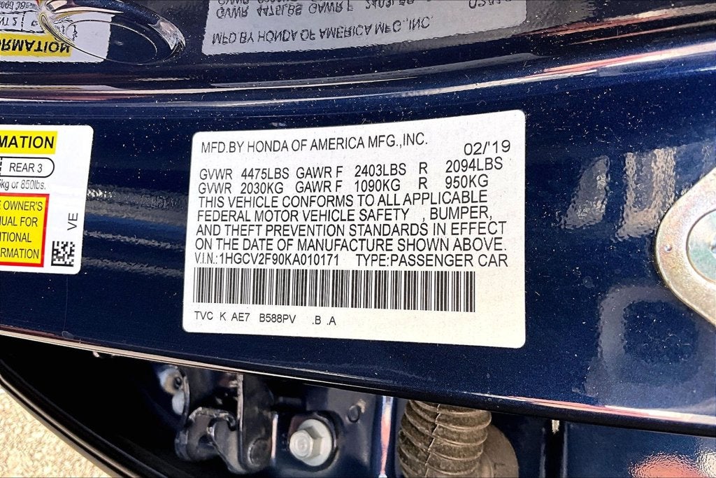 2019 Honda Accord Touring 2.0T