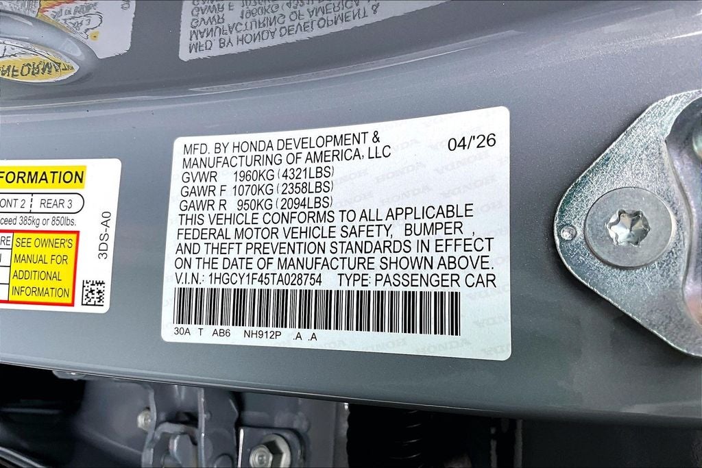 2026 Honda Accord SE
