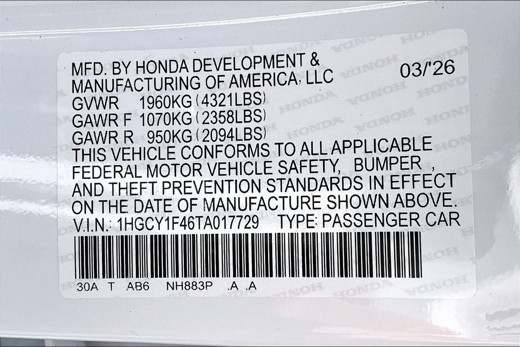 2026 Honda Accord SE