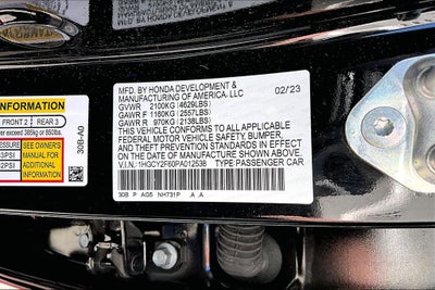 2023 Honda Accord Hybrid EX-L w/o BSI