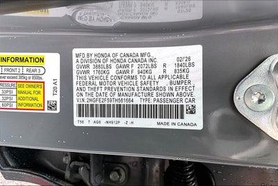 2026 Honda Civic Sport