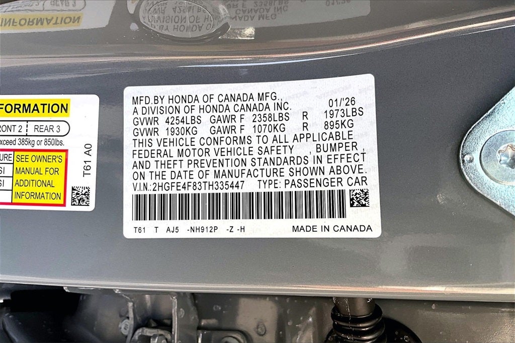 2026 Honda Civic Hybrid Sport