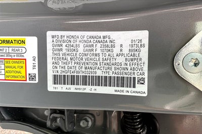 2026 Honda Civic Hybrid Sport