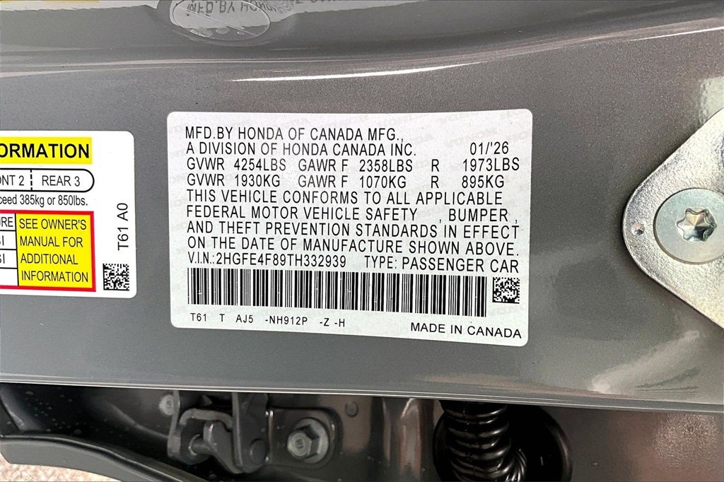 2026 Honda Civic Hybrid Sport