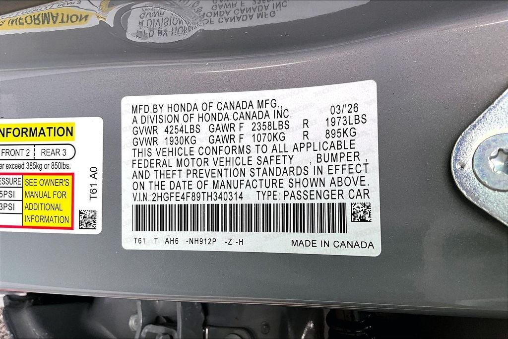 2026 Honda Civic Hybrid Sport