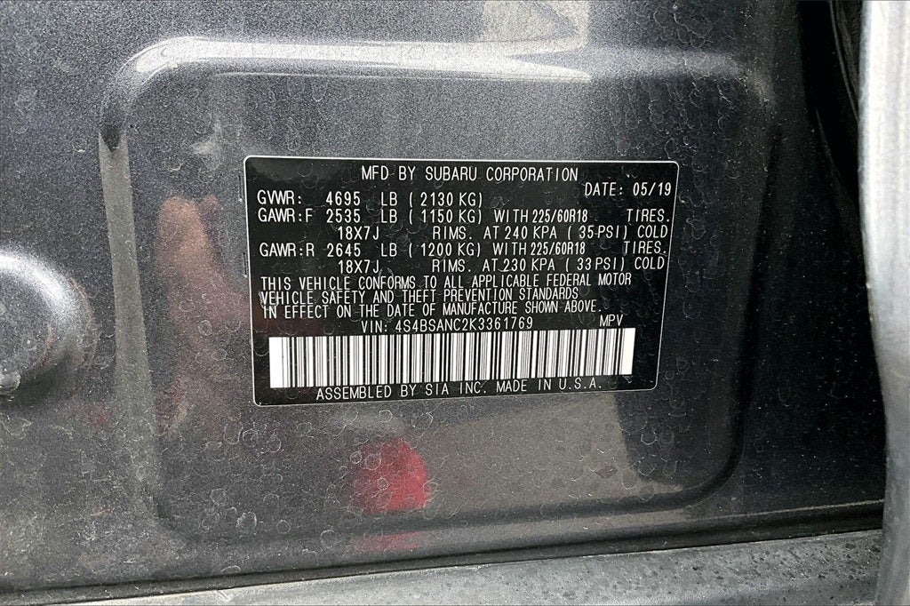 2019 Subaru Outback 2.5i Limited