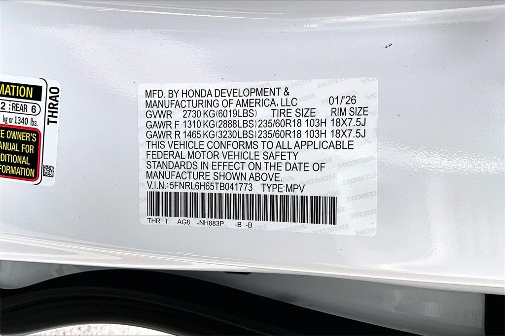 2026 Honda Odyssey EX-L