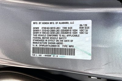 2020 Honda Odyssey EX-L w/Navigation and Rear Entertainment System