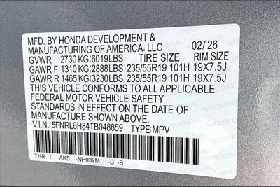 2026 Honda Odyssey Touring
