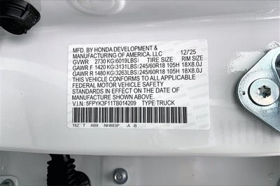 2026 Honda Ridgeline Sport