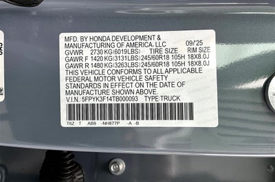 2026 Honda Ridgeline Sport