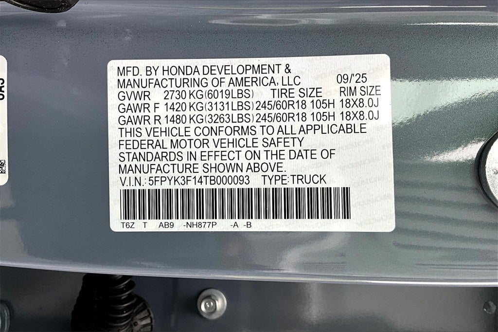 2026 Honda Ridgeline Sport