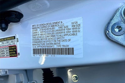 2026 Honda Ridgeline RTL