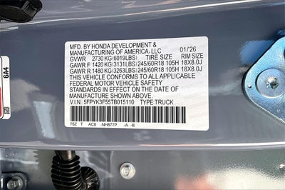 2026 Honda Ridgeline RTL