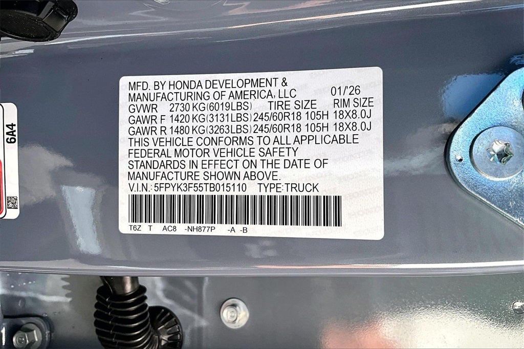 2026 Honda Ridgeline RTL