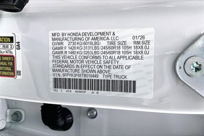 2026 Honda Ridgeline RTL