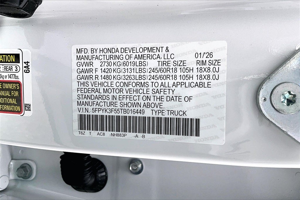 2026 Honda Ridgeline RTL