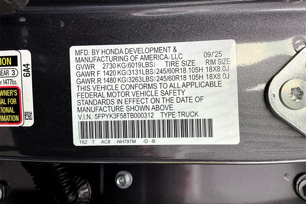 2026 Honda Ridgeline RTL