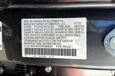 2026 Honda Ridgeline RTL