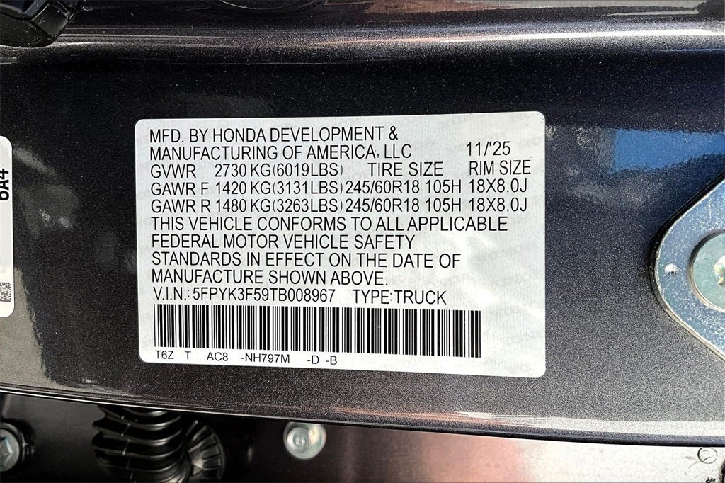 2026 Honda Ridgeline RTL