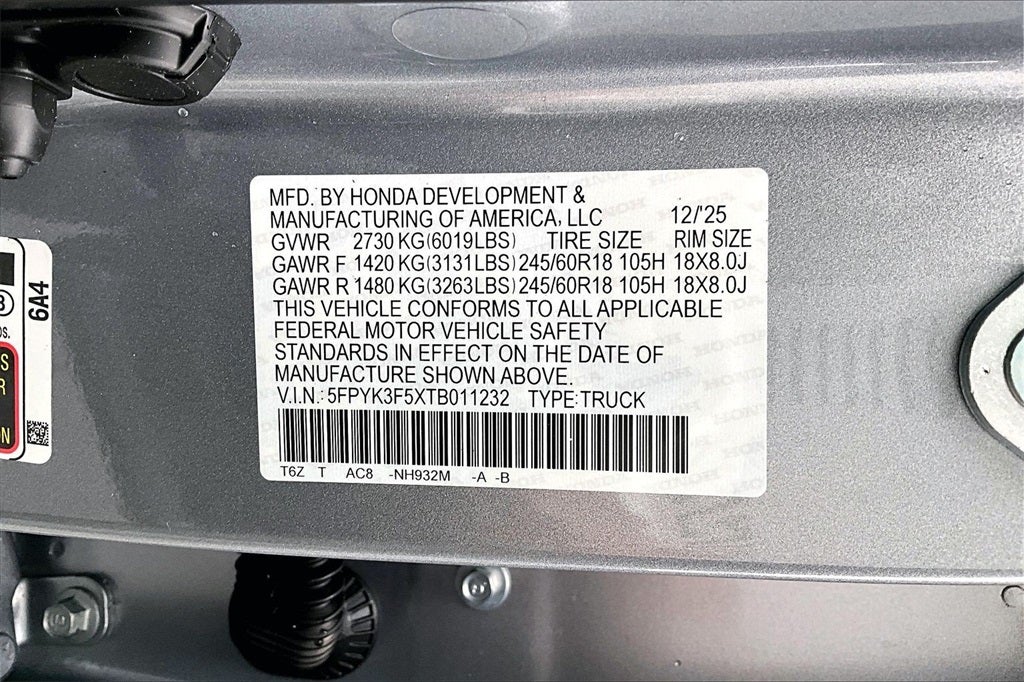 2026 Honda Ridgeline RTL