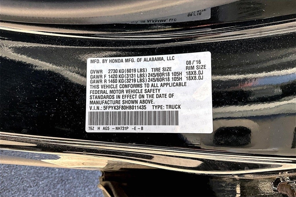 2017 Honda Ridgeline Black Edition