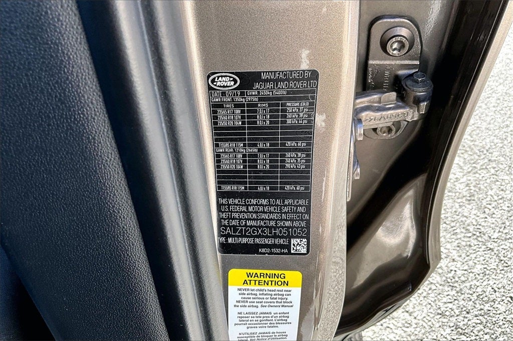 2020 Land Rover Range Rover Evoque Dynamic