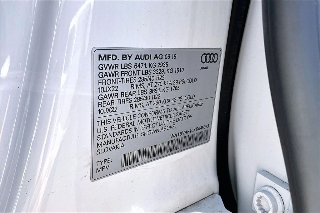 2019 Audi Q8 3.0T Premium Plus quattro